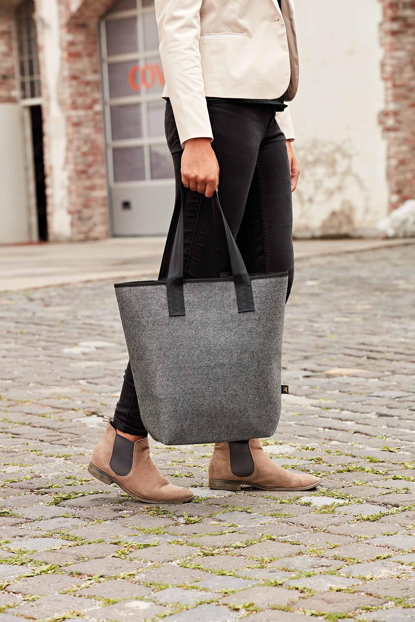 filz shopper grau
