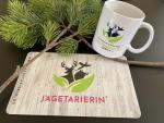 !!! Starter-Set: Für SIE Frühstücksbrettchen (Holzoptik) + Tasse